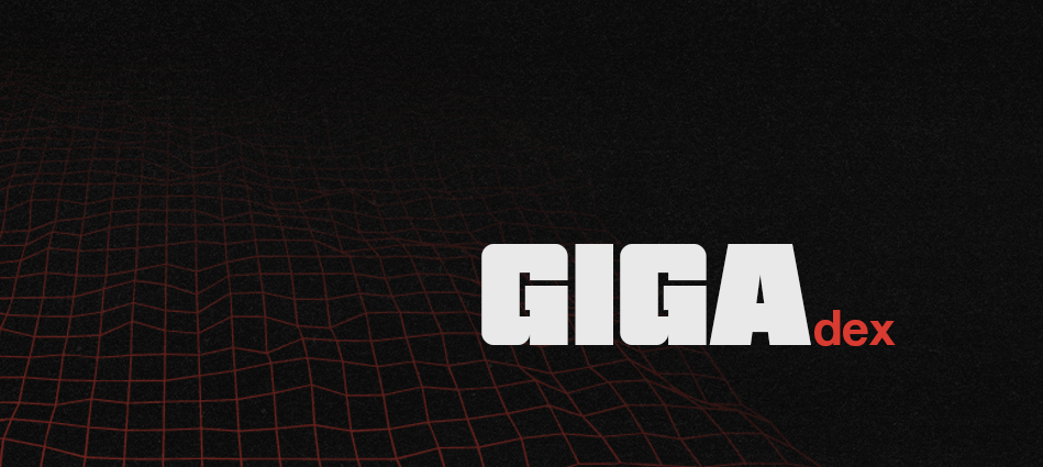 GIGA DEX banner with red grid